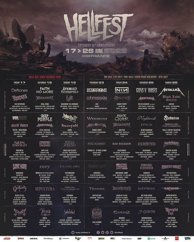 line up hellfest 2022